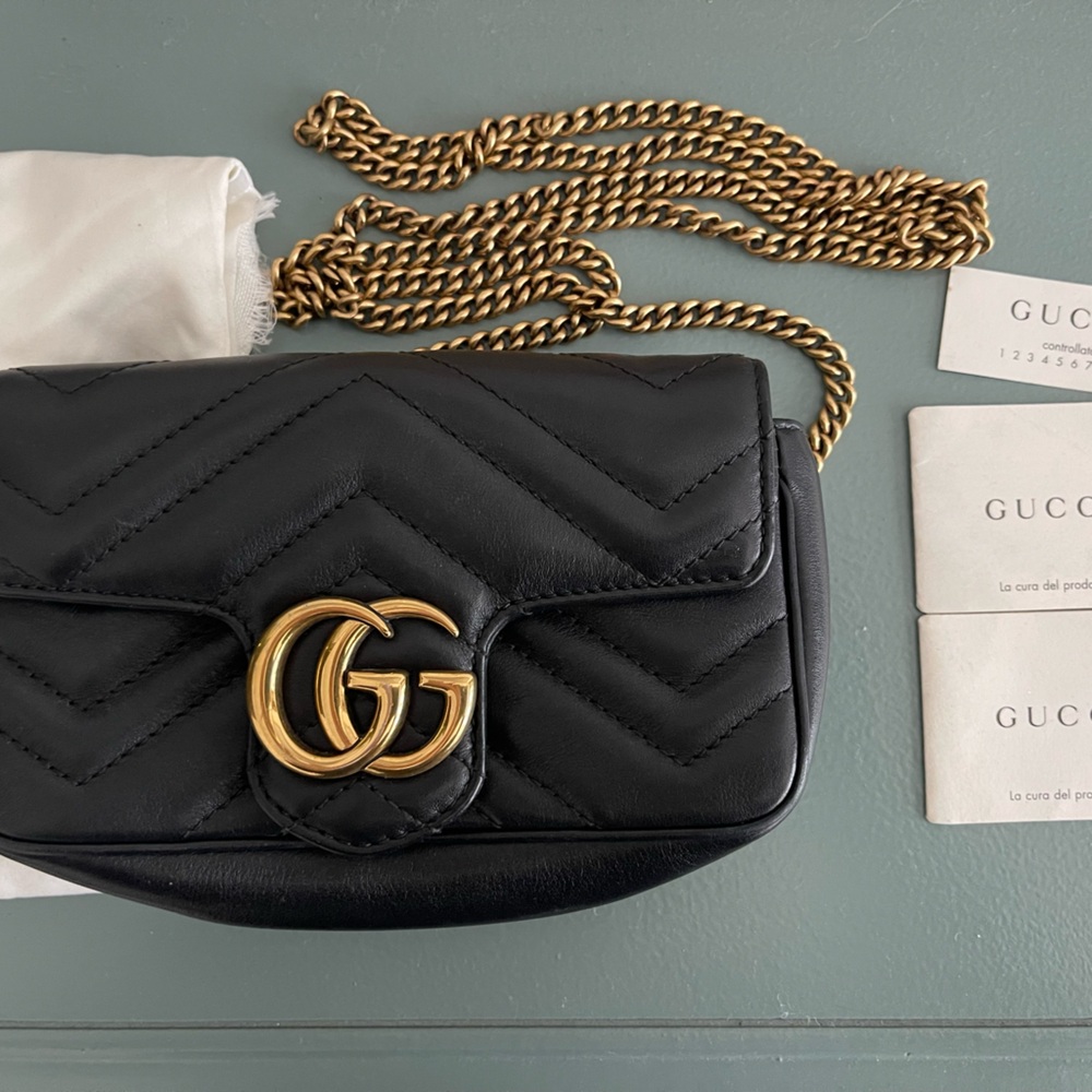 Gucci super mini marmont GG crossbody handbag